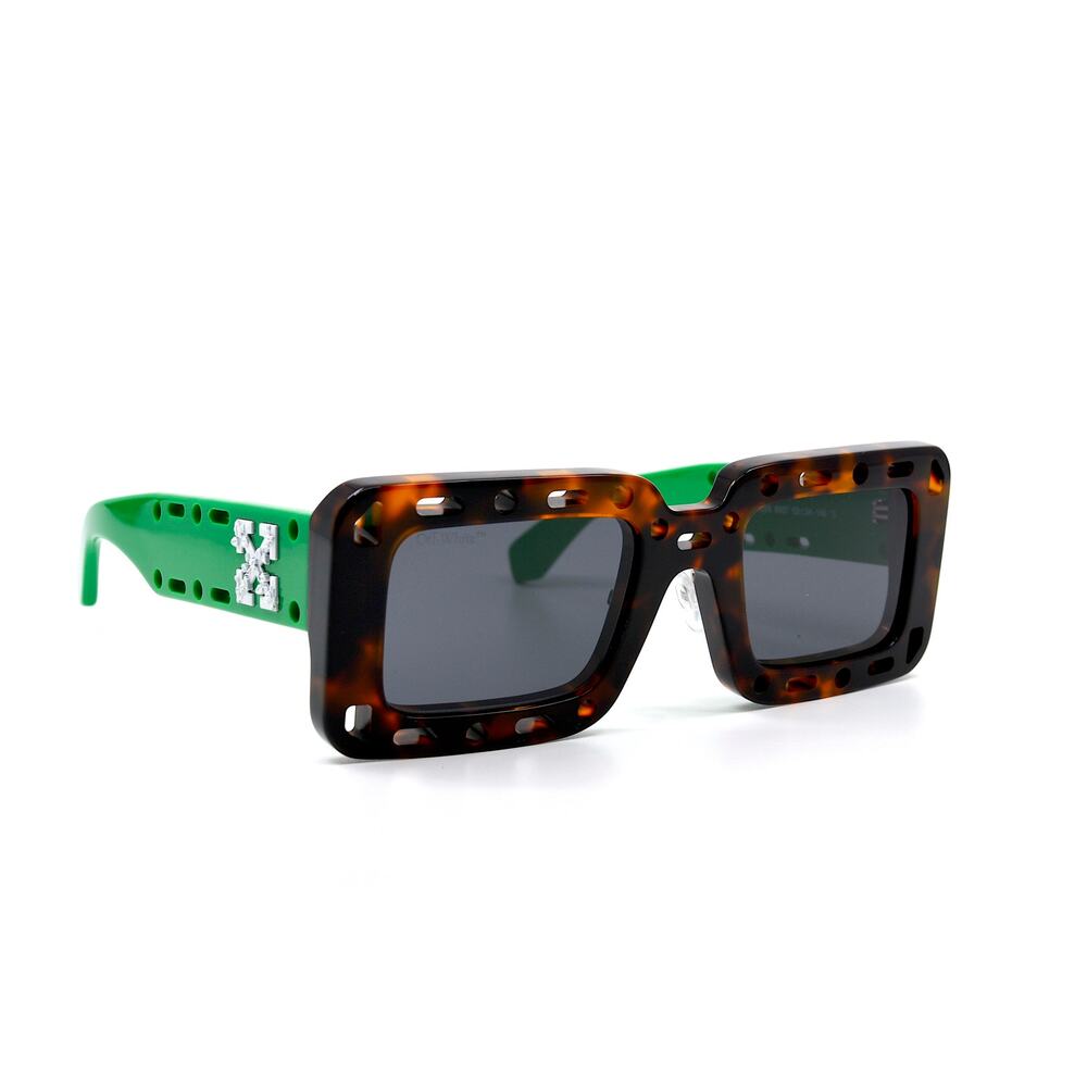 OFF-WHITE 0ER1025 HAVANA GREEN GREY WOMEN'S AUTHENTIC SUNGLASSES - Picture 5 of 12